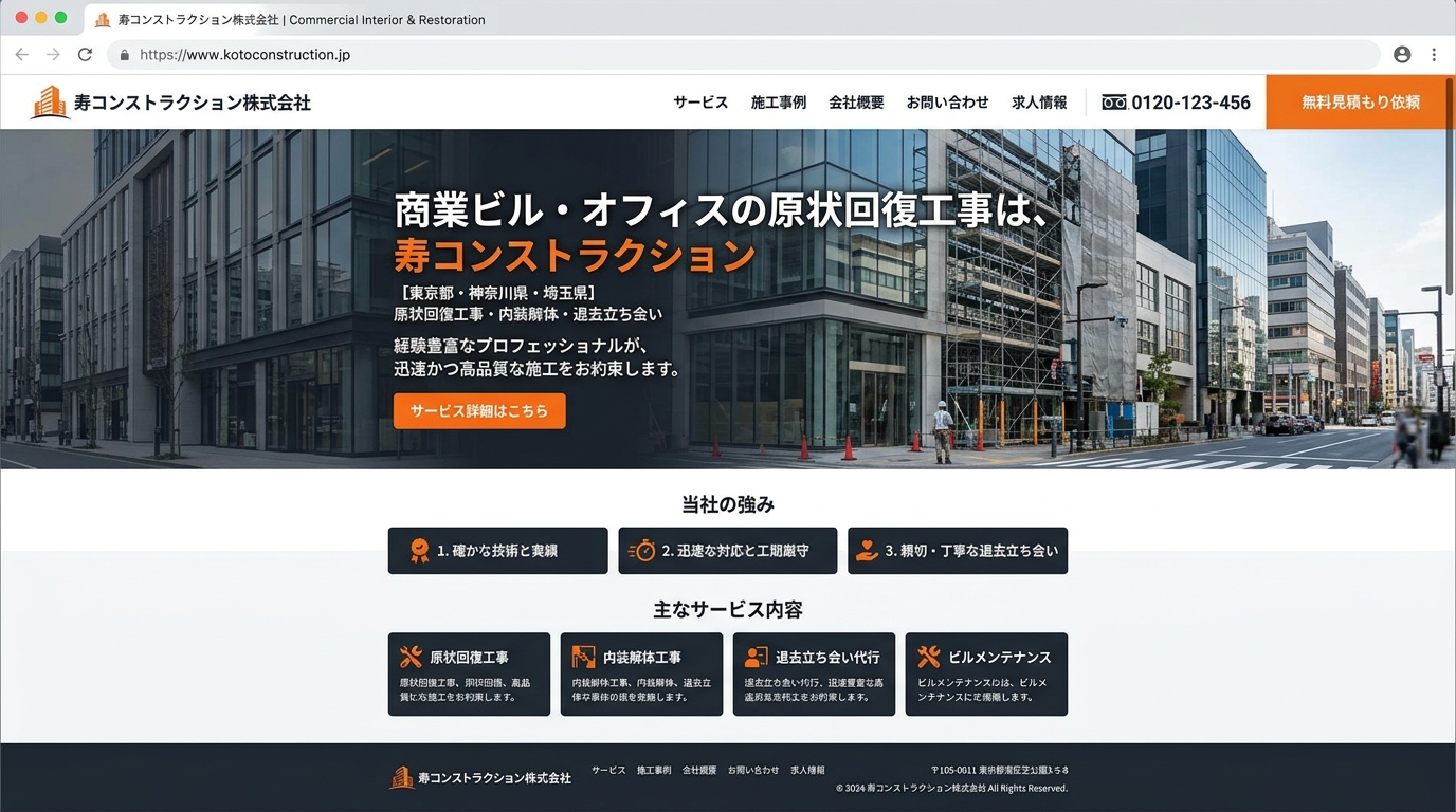 寿コンストラクション株式会社のホームページ