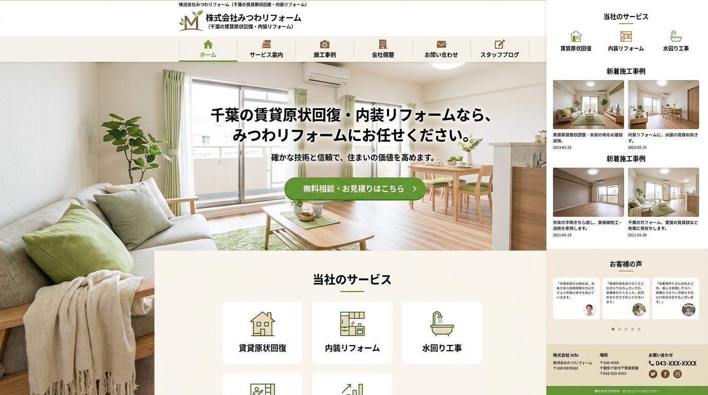 株式会社みつわリフォームのホームページ